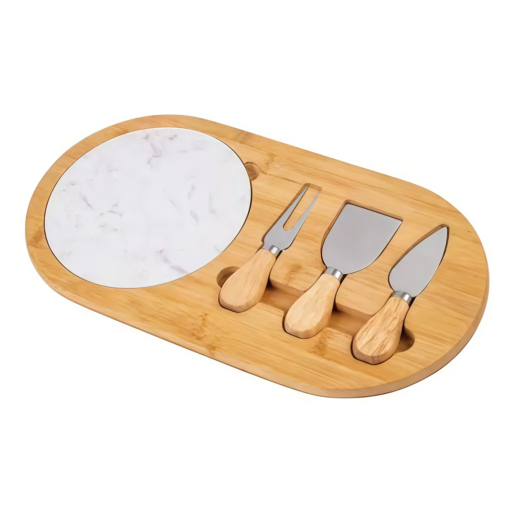 Tabla de queso con 3 utensilios de corte