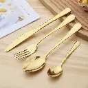 Juego de cubiertos 24 piezas dorado con estuche 