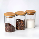 Contenedor plástico con tapa en bambú 10cm