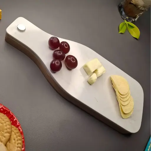 [3033-01] Set Tabla de queso con 3 utensilios de corte Botella