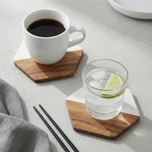 Posavasos para taza  hexágono 2 piezas