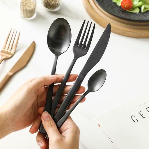 [3126-01] Juego de cubiertos con diseño x 24 piezas